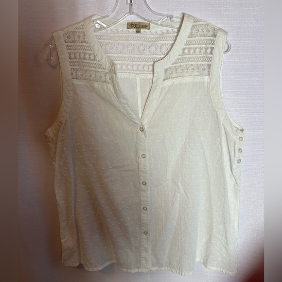 Democracy Women’s Cream Sleeveless Top, size L - Picture 1 of 5